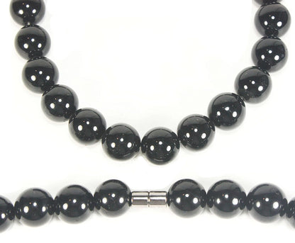 Mens Onyx Necklace - Empath Protection Jewelry - Karma Protection Necklace - Beaded Choker Necklace- 18/20/22/24/26/28/30 Inches - 6/8/10/12/14/16mm Black Onyx