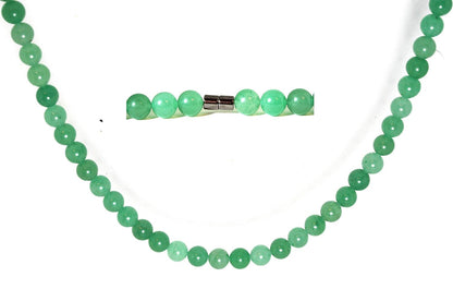 Green Aventurine Crystal Necklace for Men & Women – Heart Chakra Healing Jewelry, Beaded Jade Aventurine Choker & Mala Necklace