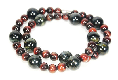 Red Tiger Eye Necklace for Men & Women – Tribal Gemstone Mala for Immunity, Strength & Energy – Custom Length