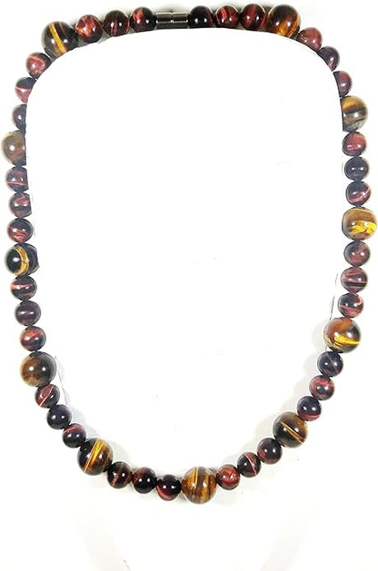 Tiger Eye Beaded Necklace for Men – Handmade Natural Gemstone Jewelry for Confidence, Good Luck & Motivation