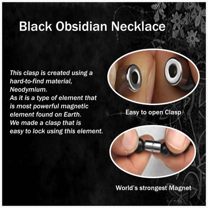 Black Obsidian Necklace Natural Gemstone Jewelry Beaded Necklace for Men/Women Healing Crystal Talisman Handcrafted by Master Shaman made in USA