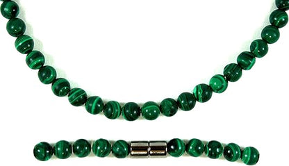 Men's Healing Crystal Necklace - 16/19/24/30 Inch Beaded Chains with 6/8/10/12/14/16mm Gemstones Handmade in USA