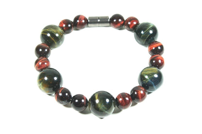 AURAS BY OSIRIS - Blue Tiger Eye - Red Tiger Eye Bracelet For Men And Women- Mala Bracelet - Yoga Bracelet - Gemstone Bracelet - African Jewelry