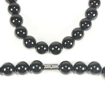 Mens Onyx Necklace - Empath Protection Jewelry - Karma Protection Necklace - Beaded Choker Necklace- 18/20/22/24/26/28/30 Inches - 6/8/10/12/14/16mm Black Onyx
