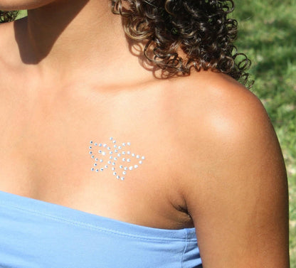Vintage Temporary Tattoo Made with Genuine Swarovski Crystals | Crystal Stickers Body and Face Jewels for Festivals and Raves