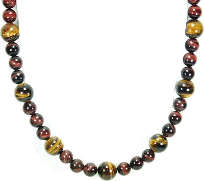Tiger Eye Beaded Necklace for Men – Handmade Natural Gemstone Jewelry for Confidence, Good Luck & Motivation