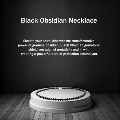 Black Obsidian Necklace Natural Gemstone Jewelry Beaded Necklace for Men/Women Healing Crystal Talisman Handcrafted by Master Shaman made in USA