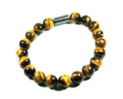 10mm Beaded Bracelets for Men Women Healing Crystal Stone Bracelets Genuine Gemstone Jewelry Easy Lock Clasp