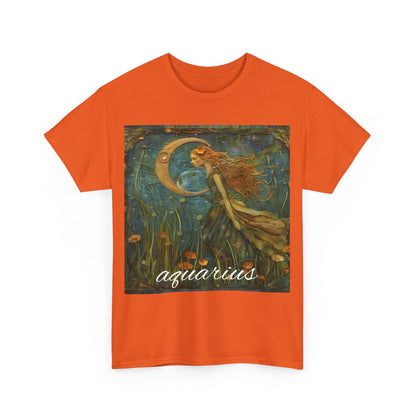 Zodiac Aquarius Unisex Heavy Cotton Tee