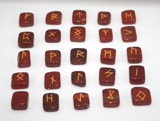 Auras by Osiris - Rune Gemstones Set with Engraved Elder Futhark Alphabet Divination, Crystal Healing Chakra