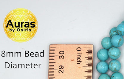 Turquoise Necklace for Men and Women | Genuine Gemstone Turquoise Jewelry for Protection and Healing | Blue Crystal Fashion Accessory | 8mm 22 inches
