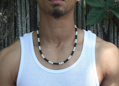 Ying Yang Necklace Genuine Moonstone Obsidian Necklace for Men/Women Healing Crystals and Gemstones Protection Necklaces