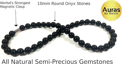 Auras by Osiris Beaded Necklaces for Men Healing Crystal Protection Stone Mens Necklaces Handmade in USA by Master Shaman