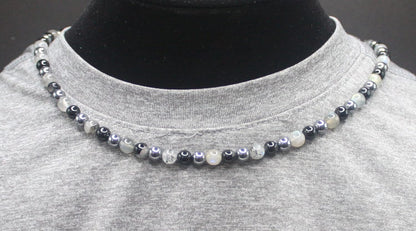Triple Protection Necklace - Healing Crystal Jewelry - Beaded Necklace for Men/Women - Positive Energy Frequency