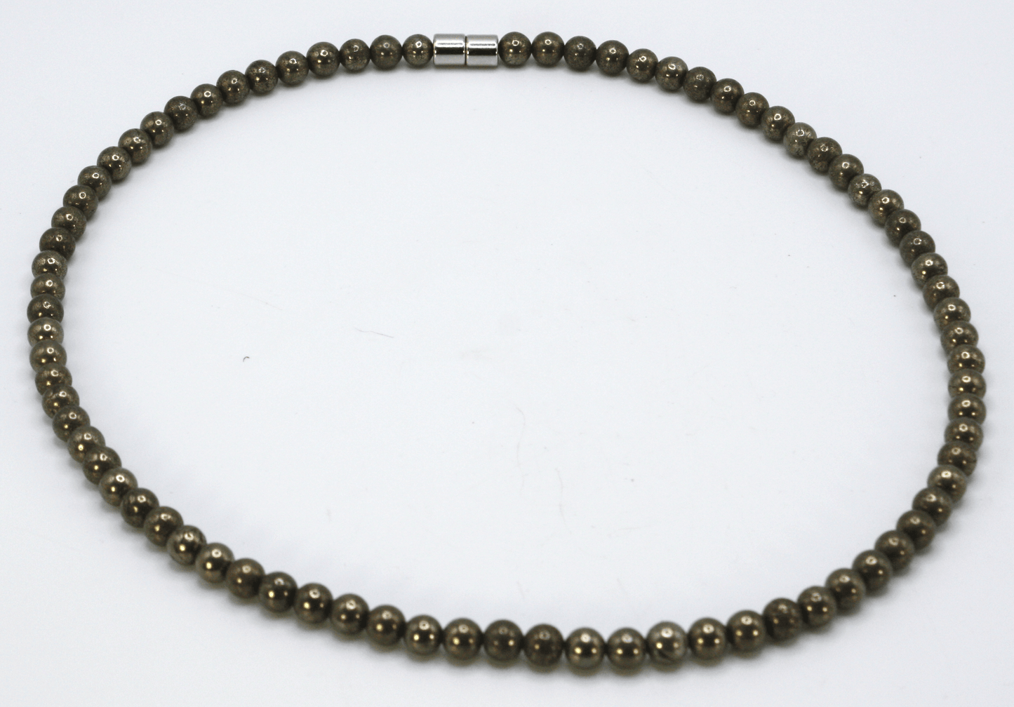 Genuine Pyrite Necklace - Gifts for Men/Women - 6mm Bead Diameter - Prosperity Jewelry - Protection Stone