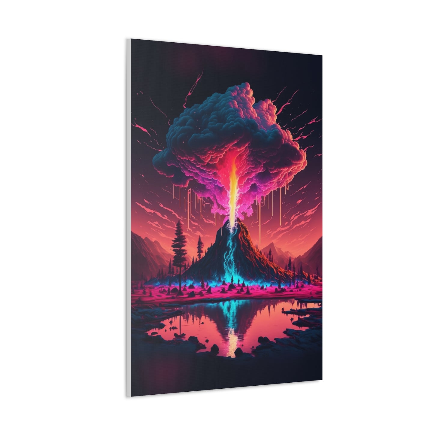 Mystic Mountain Etheric Eruption Canvas Spiritual Decor