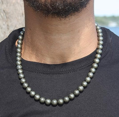 Handmade Pyrite Necklace for Men & Women – Gemstone Jewelry for Protection, Prosperity & Confidence