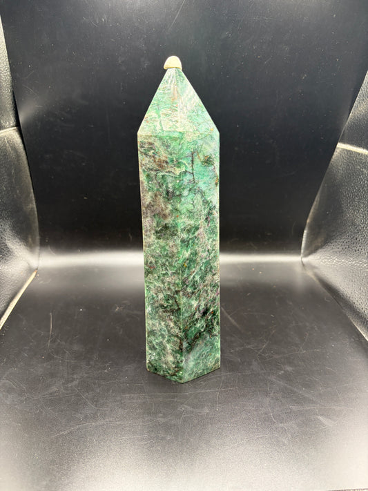 Ruby Fuchsite Crystal Tower 2300g (10.5 Inch) – Large Polished Healing Crystal for Meditation, Reiki, Energy Work & Home Decor