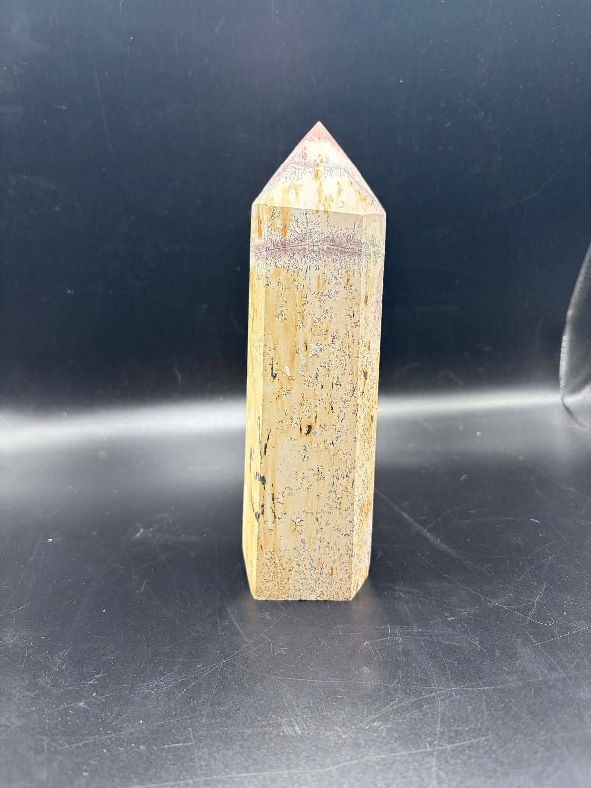 Picture Jasper Crystal Tower 650g (6.5 Inch) – Polished Healing Crystal for Grounding, Meditation, Reiki & Home Decor