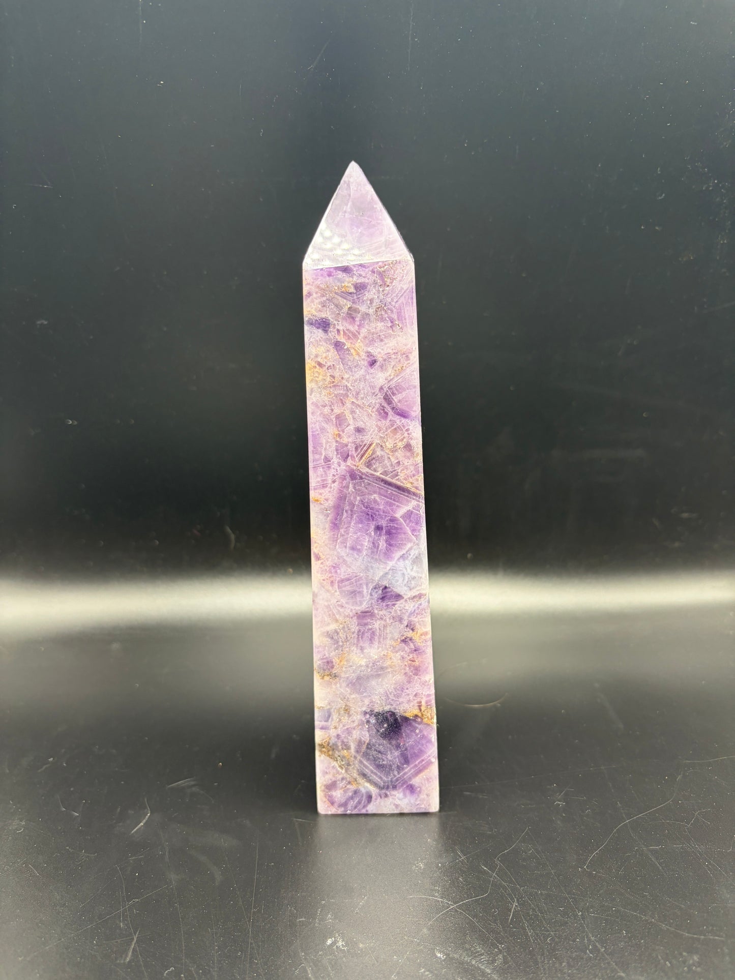 Amethyst Crystal Tower 470g (7.5 Inch) – Natural Healing Crystal for Meditation, Calmness, Spiritual Growth & Home Decor