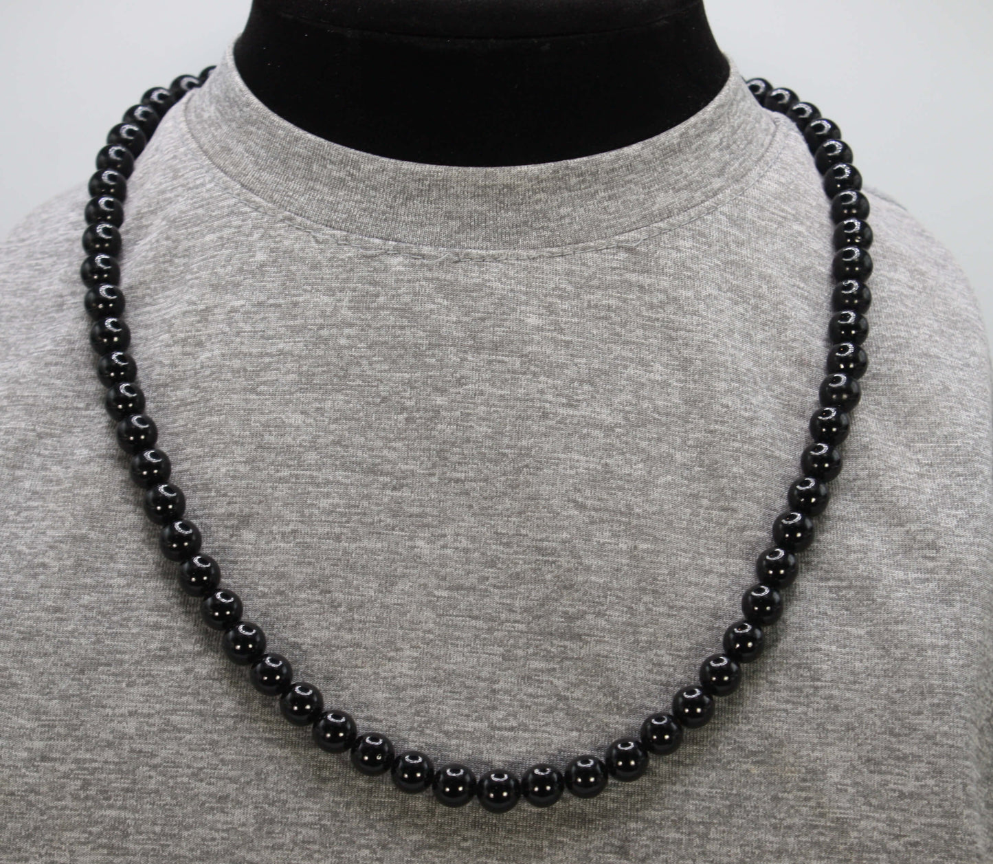Majestic Black Coral Necklace with Magnetic Clasp - 8mm: Embrace the Depths of Elegance