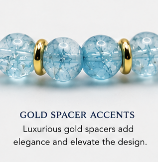 Blue Topaz Bracelet with Gold Spacers – Magnetic Clasp Bracelet – Communication, Clarity & Self-Expression Jewelry