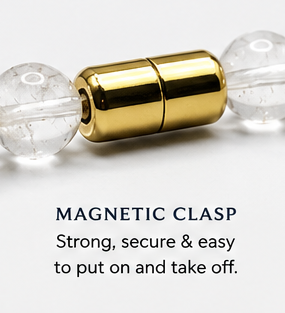 Clear Quartz Bracelet with Gold Spacers – Magnetic Clasp Gemstone Jewelry – Clarity, Focus, & Energy Amplifier
