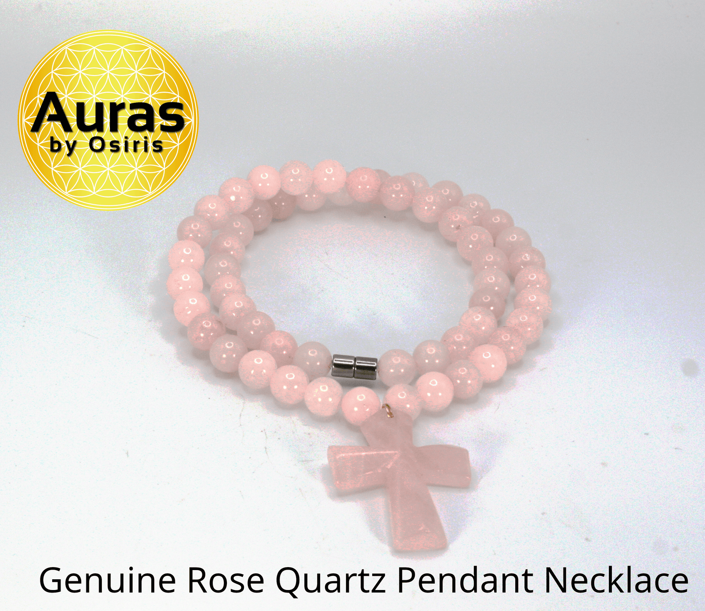 Genuine Rose Quartz Necklace with Rose Quartz Cross - Gift for Men/Woman - Spiritual Accessories - Religious Symbol