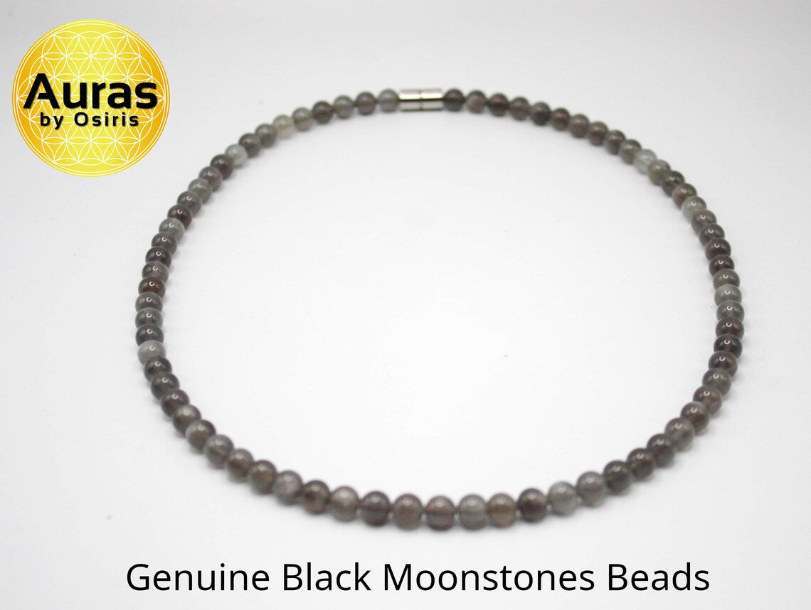 Midnight Enigma: Black Moonstone Necklace - Veil of the Mystics