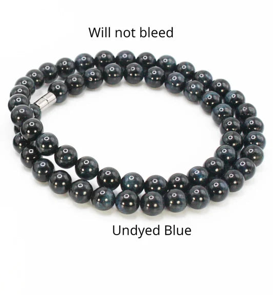 8mm Blue Tiger Eye Necklace - Mens Necklace - Beaded Necklace - Crystal Necklace - Gemstone necklace