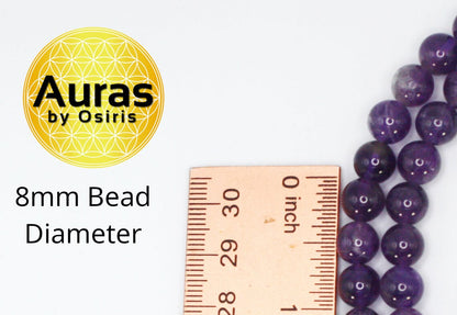 6mm/8mm/10mm Genuine Amythest Necklace for Men/Women for Serenity & Tranquility Purple Crystal Jewelry Handmade in USA