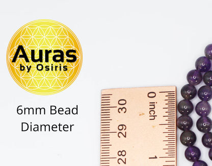 6mm/8mm/10mm Genuine Amythest Necklace for Men/Women for Serenity & Tranquility Purple Crystal Jewelry Handmade in USA