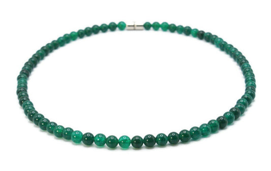Genuine Green Jade Necklace for Men/Women - Healing Crystal Jewelry with Magnetic Clasp - Gemstone Neckless - Elegant Gift for Her/Him
