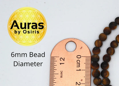 Supreme Matte Yellow Tiger Eye Necklace with Magnetic Clasp - 6mm Genuine Gemstone Jewelry for Men/Women