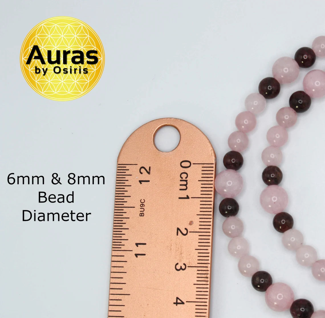 Genuine Rose Quartz, Morganite & Garnet Necklace | 6mm & 8mm Beads | Handmade Gemstone Jewelry for Peace, Love & Tranquility | Gift for Her