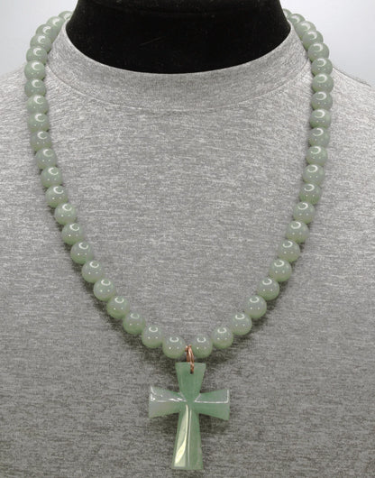 Genuine Aventurine Pendant Necklace - Gift for Men/Woman - Spiritual Accessories - Religious Symbol