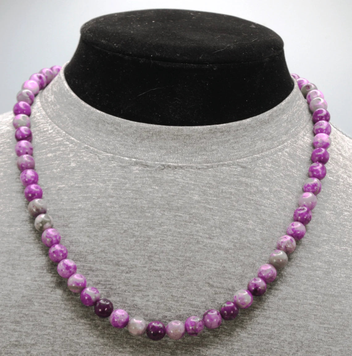 Genuine Sugilite Necklace – 8mm Gemstone Beads for Men & Women – Healing Crystal Jewelry Gift