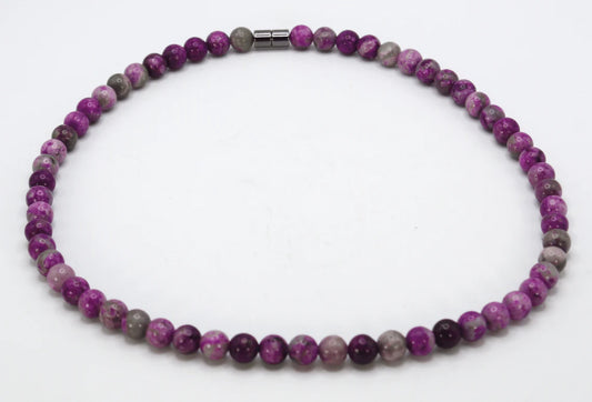 Genuine Sugilite Necklace – 8mm Gemstone Beads for Men & Women – Healing Crystal Jewelry Gift