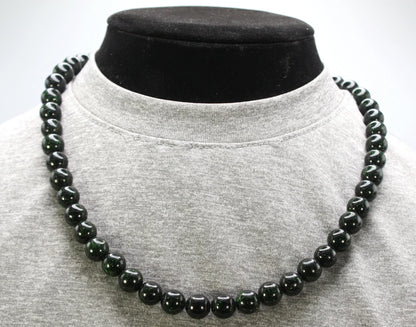 Green Goldstone Necklace for Men/Women - Sandstone Jewelery - 10mm Beaded Necklace