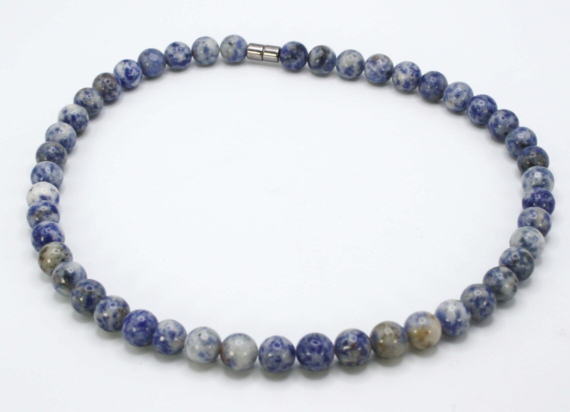 Sodalite Necklace for Men/Women - 10mm Beaded Necklace - Blue Gemstone Jewelry - Intuition - Clarity - Higher Mind