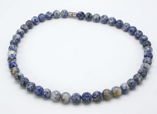 Sodalite Necklace for Men/Women - 10mm Beaded Necklace - Blue Gemstone Jewelry - Intuition - Clarity - Higher Mind