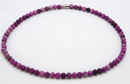 Genuine Sugilite Necklace - Gift for Men/Women - 6mm Bead Diameter