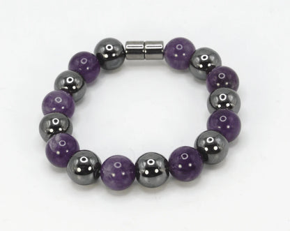 Hematite and Amethyst Bracelet - A Union of Protection and Serenity