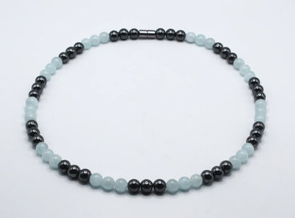Aquamarine and Hematite Necklace - The Essence of Calm and Strength