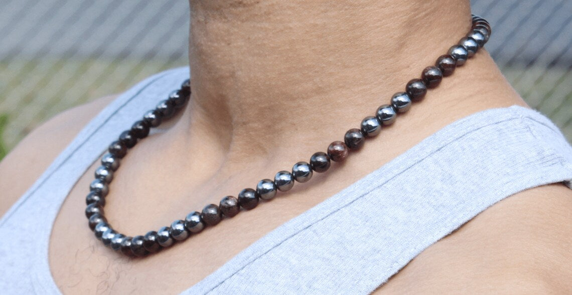 Garnet and Hematite Necklace - A Fusion of Passion and Protection