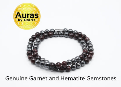 Garnet and Hematite Necklace - A Fusion of Passion and Protection