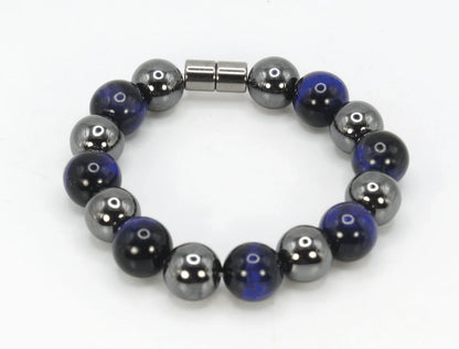 Hematite and Blue Tiger's Eye Bracelet - The Emblem of Confidence and Insight