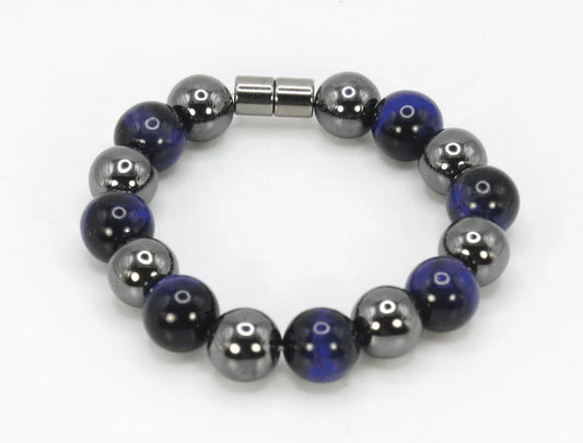 Hematite and Blue Tiger's Eye Bracelet - The Emblem of Confidence and Insight