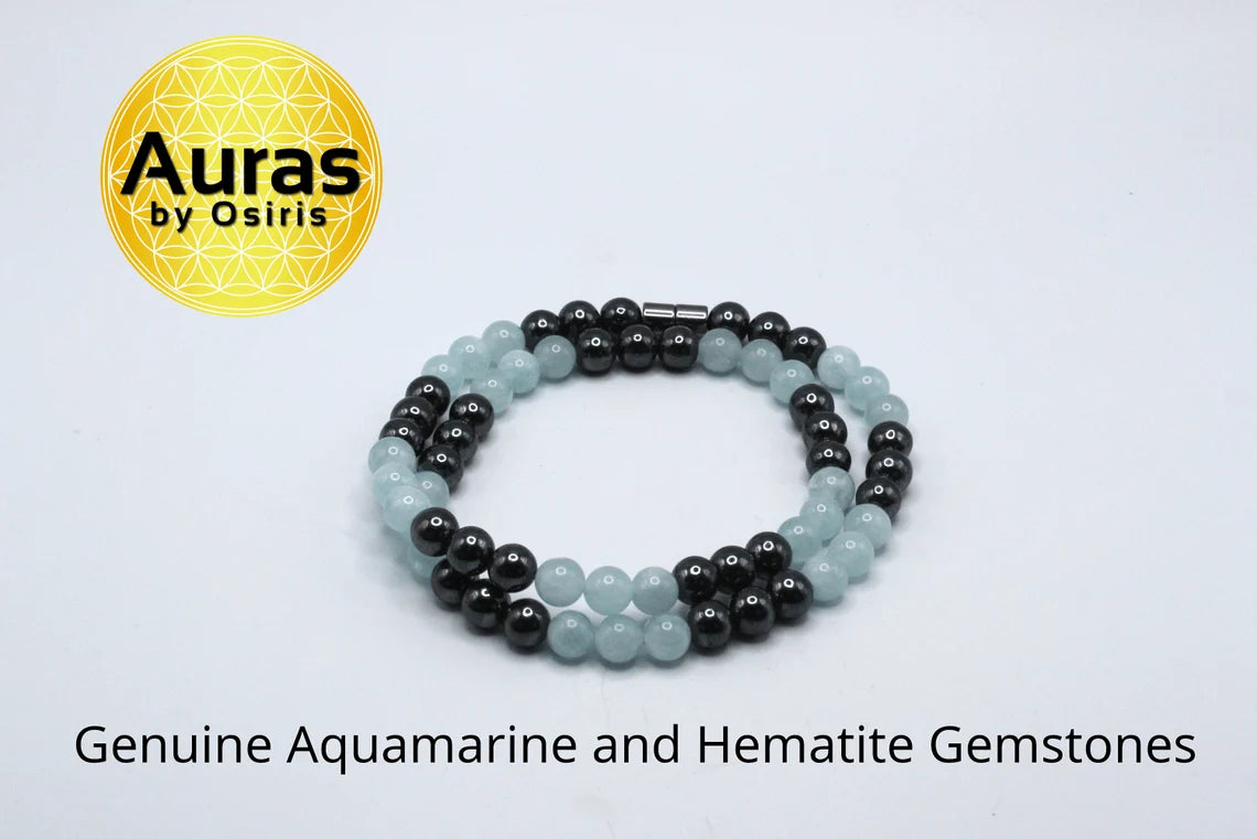 Aquamarine and Hematite Necklace - The Essence of Calm and Strength