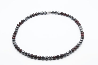 Garnet and Hematite Necklace - A Fusion of Passion and Protection